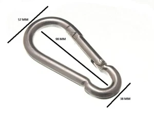 Moschettone gancio carabina clip molla a scatto 11 mm confezione 9/16 ZP misura 100 - Foto 1 di 1