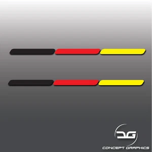 2x Deutsche Flagge Streifen Auto Armaturenbrett Fenster Stoßstange Euro DUB Vinyl Aufkleber Sticker - Bild 1 von 2