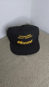 Vintage Rope Hat Black Strapback OVERLAND DEHY SERVICE - Picture 1 of 6