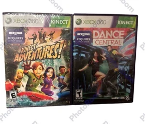 XBOX 360 Kinect 2 Game Bundle, Dance Central (Open) Kinect Adventures (Sealed) - Picture 1 of 6