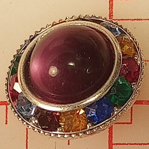 5 botones de caña de diamantes de imitación arco iris multicolores frambuesa acrílico 7/8" 22 mm Foto 1 de 4