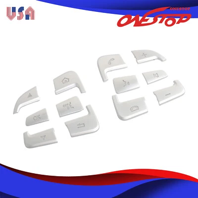 Chrome Steering Wheel Panel Button Cover Trim for Mercedes-Benz GLC300 C300 C200 - Image 1 of 4