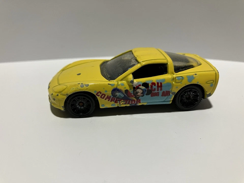 Vintage Matchbox 2003 Chevy Corvette Disney Mickey Mouse Donald Duck Car - Image 1 of 4