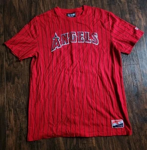 Herren T-Shirt New Era Los Angeles Angels rot Throwback Nadelstreifen, L, NEU!! - Bild 1 von 7