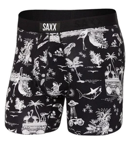 Calzoncillo boxer Saxx ultra suave ropa interior para hombre, negro Astro Surf y M - Imagen 1 de 4
