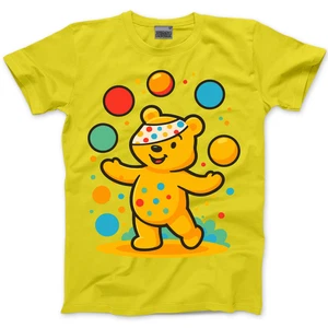 Kids Spotty TShirt Kinder Punkte Top Jonglierbär Mädchen Jungen T-Shirt Charity - Bild 1 von 7