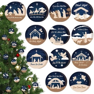 Soaoo 48 Pcs Nativity Scene Christmas Ornaments - Christian Religious Xmas Tr... - Picture 1 of 7