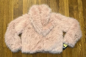 Art Class Girl's Size Large (10-12) Short Faux Fur Jacket Pink - Picture 1 of 8