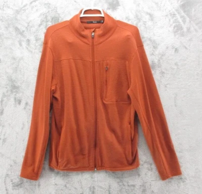 Ibex Shak Jacket Mens Medium Orange 100% Merino Wool Full Zip FLAW - Image 1 of 4