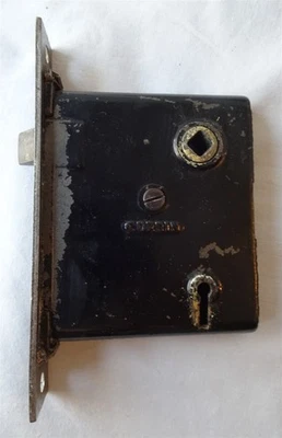 Cerradura de puerta de mortaja Corbin vintage con pestillo, perno muerto y placa frontal de acero/metal Foto 1 de 4