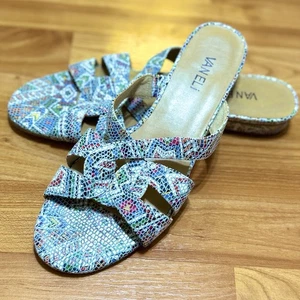 Vaneli Colorful Patterned Women's Size 10N Slip On Sandals ~ Great Condition! - Picture 1 of 7