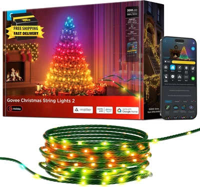 Christmas Lights 2, RGBWIC 99FT 300Leds Holiday String Lights with Shape Mapping - Image 1 of 4