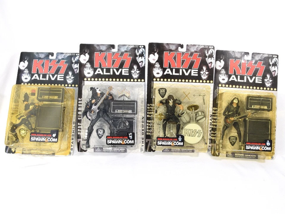 Juego de 4 figuras de acción McFarlane Toys Kiss Alive 2000 nuevas en tarjeta Foto 1 de 1