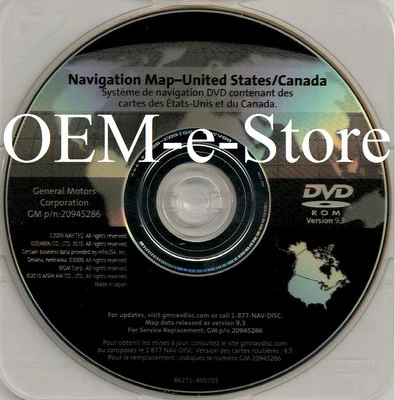 2009 2010 2011 2012 Chevrolet Traverse Navigation DVD U.S Canada Map Ver 9.3 OEM - Image 1 of 4