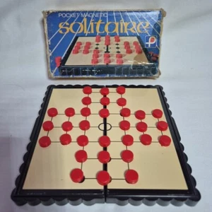 Solitaire Magnetic Pocket Version In Original Box and Red Pieces Vintage 1990s - Picture 1 of 7