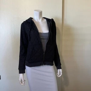 Hurley Jacket Womens Medium Black Lightweight Hooded - Picture 1 of 4