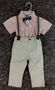 Infant Boys 2 Piece Long Sleeve Outfit Short Sleeve Shirt & Pants 12-18 Months - Picture 1 of 7