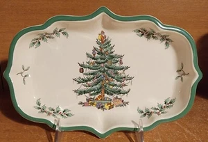 Plato de dulces Spode ÁRBOL DE NAVIDAD Ogee, 9", S3324-G, excelente - Imagen 1 de 6