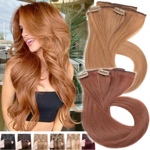 8 Haarteil Remy Clip In 100% Echthaar Extensions Haarverlängerung Dick Weft 120G - Bild 1 von 54