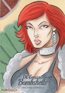 Tarjeta de boceto de Mark Nasso de DC Comics Bombshells 2 1/1 - Imagen 1 de 2