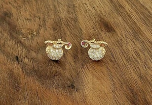 NEW EARRINGS CUTE JUG STYLE EXCLUSIVE FASHION ANTIALLERGIC ROSE GOLD PLATED - Picture 1 of 3