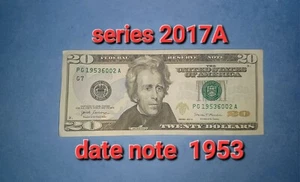 20 Dollar Bill Fancy Serial Date Note: June 2, 1953 | 1953 6 00 2 💥💥 - Picture 1 of 2