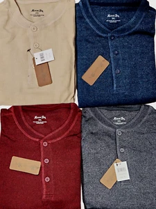 Mens Henley Long Sleeve Thermal 3 Button Big Size L-2XL-3XL Casual Knit Winter - Picture 1 of 8