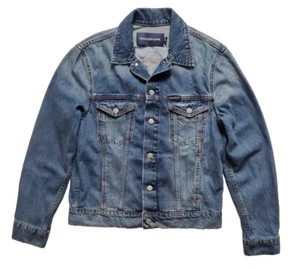 Calvin Klein CKJ Denim Jacket Mens S Trucker Vintage Blue Cotton - Picture 1 of 15