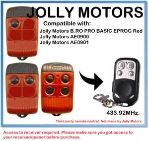 Telecomando compatibile Jolly Motors B.RO PRO / BASIC EPROG rosso AE0900 AE0901 - Foto 1 di 5