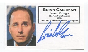 Brian Cashman Signed 3x5 Index Card Autographed MLB Baseball New York Yankees GM - Picture 1 of 2