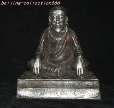 7.4英寸旧西藏青铜银歌卡帕萨满教佛像 — 第 1/4 张图片