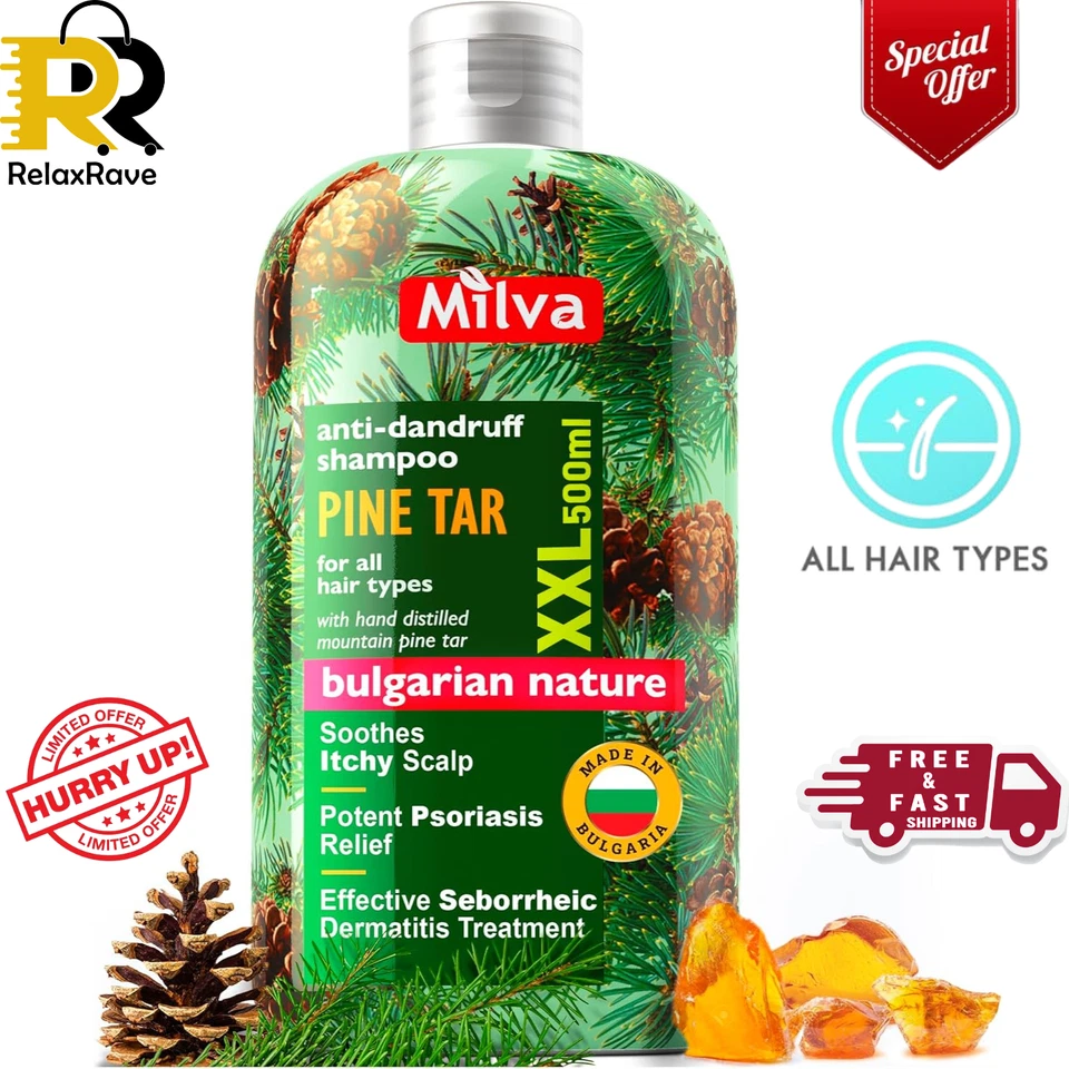 Milva Pinienteer Shampoo gegen seborrhoische Dermatitis 500ml natürliches Schuppenshampoo - Bild 1 von 4