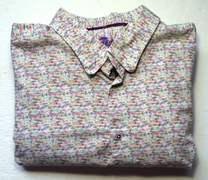 Horst Mens Button Shirt 1XL White Multicolor Vintage Planes Print Long Sleeve - Bild 1 von 8