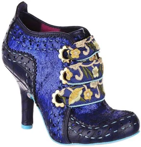 Irregular Choice Abigails Flower Party Blue Gold Womens Ankle Boots - Picture 1 of 6