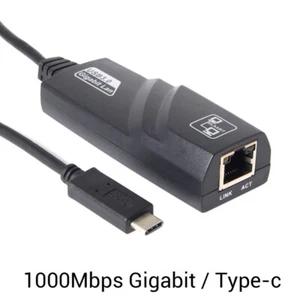 1000Mbps Type-c USB-C to RJ45 Gigabit Ethernet LAN Network Adapter Cable DB - Zdjęcie 1 z 6