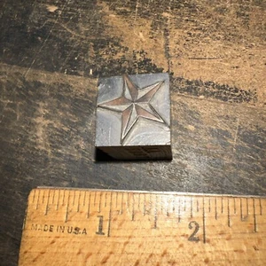 Printing Block ( Star ) Copper Face Nice Image - Picture 1 of 2