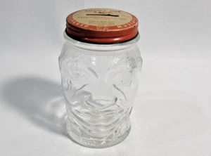 VINTAGE LUCKY JOE BANK ADVERTISING NASH’S PREPARED MUSTARD 8.5 oz Glass Jar - Picture 1 of 5