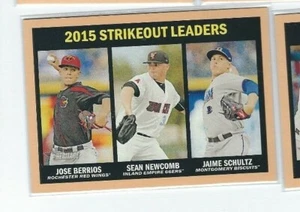 2016 Topps HERITAGE MINOR PEACH STRIKEOUT LEADERS 23/25 BERRIOS NEWCOMB SCHULTZ - Picture 1 of 1