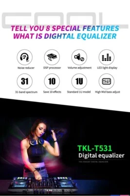 31-band Stereo Graphic Digital Equalizer Music Spectrum Analyzer for KTV / Home - Image 1 of 4