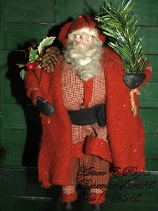 Arturo E.Reyna SANTA FIGURE FOLK ART PRIMITIVE 10'' CLOTH/CLAY VICTORIAN STYLE - Picture 1 of 10