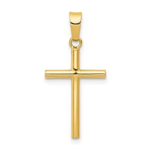 14k Yellow Gold Polished Latin Cross Charm Pendant - Picture 1 of 7