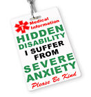 Hidden Disability Severe Anxiety Anxious Lanyard Information Card Keyring