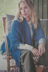Knitting Pattern For Simple Fringed Moss St. Shawl In Chunky -Size 82 x 36ins - Picture 1 of 1