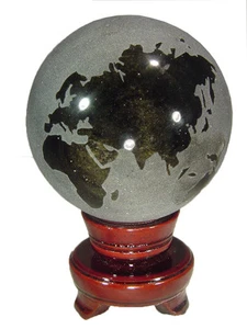 Butw Oro Mexicano Sheen Obsidiana 4.1" Esfera Globo con Soporte - Imagen 1 de 4