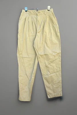 90s LEE 100% Cotton High Rise Waist Tapered Khakis Lere Tan Pleated Pants Slacks - Image 1 of 4