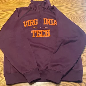 Virgina Tech Men's Qtr Zip Pullover Size M Embroidered - Picture 1 of 5