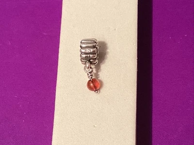 Berloque pendurado autêntico Pandora Ale 925 prata esterlina pedra preciosa vermelha - Imagem 1 de 4