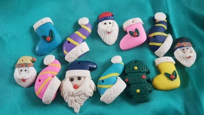 50 cuentas colgantes de arcilla polimérica Fimo NAVIDAD NAVIDAD joyería artesanía fabricación LOTE DE TRABAJO Foto 1 de 4