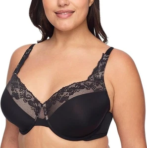 OLGA Plus Size Cloud 9 Underwire Contour Lace Bra BLACK 40C - Picture 1 of 6
