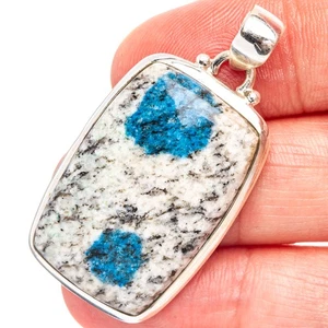 K2 Blue Azurite Pendant 1 5/8" (.925 Sterling Silver) - Imagen 1 de 2